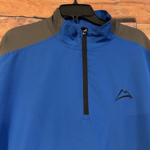 PING Men's Large Blue Gray 1/4 Zip Pullover Jacket Windbreaker Golf Athletic Top - Picture 2 of 8